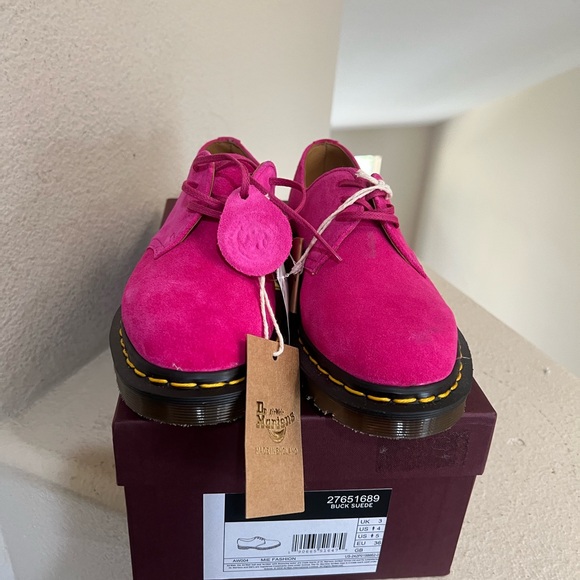 Dr. Martens 1461 C.F. Stead England Made Pink Buck Suede Oxfords Women’s Size 5 - Picture 4 of 12